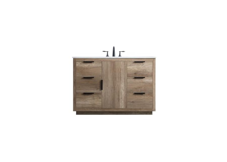 Elegant Lighting 48 Inch Single Bathroom Vanity in Natural Oak