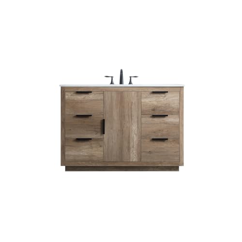 Elegant Lighting 48 Inch Single Bathroom Vanity in Natural Oak