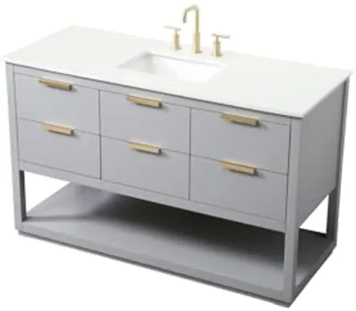 Elegant Lighting 54 Inch Single Bathroom Vanity in Grey