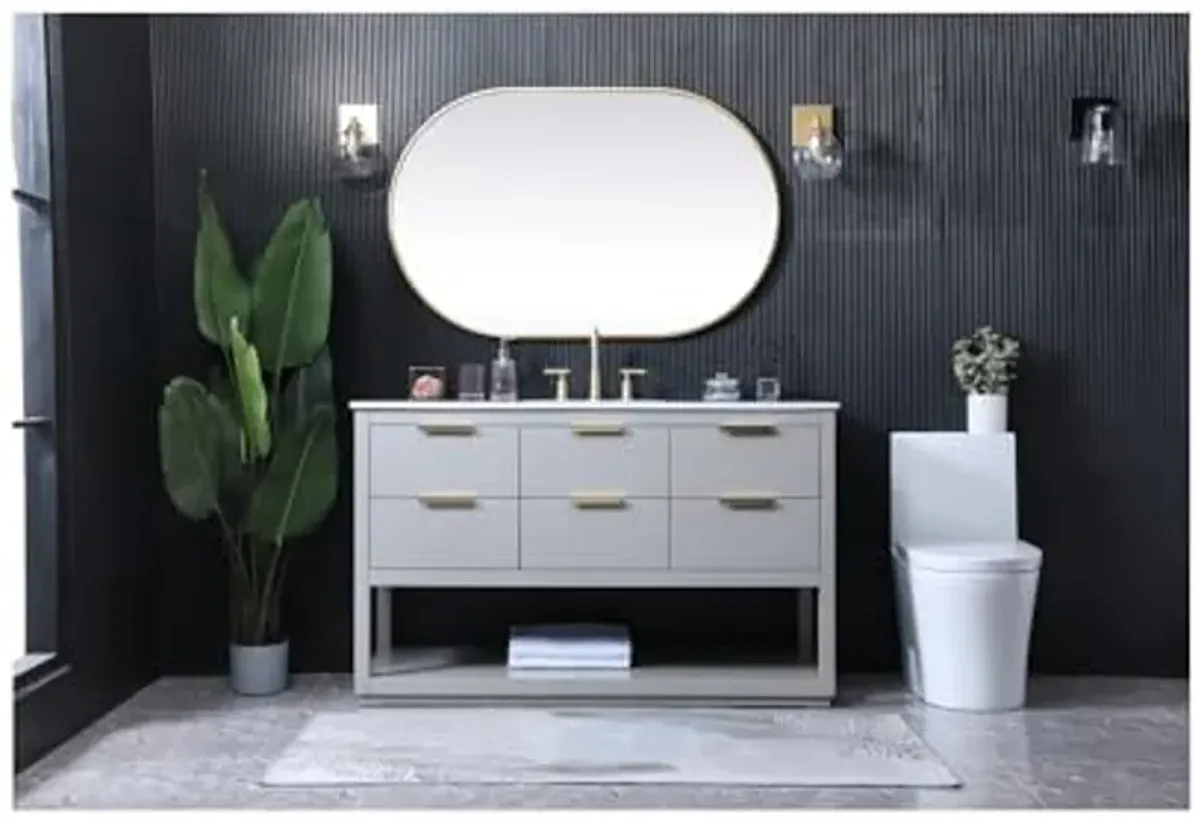 Elegant Lighting 54 Inch Single Bathroom Vanity in Grey