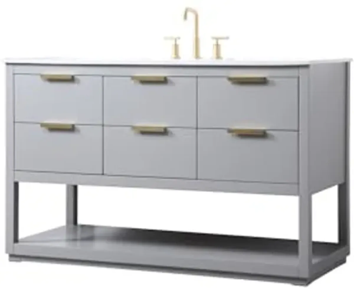 Elegant Lighting 54 Inch Single Bathroom Vanity in Grey