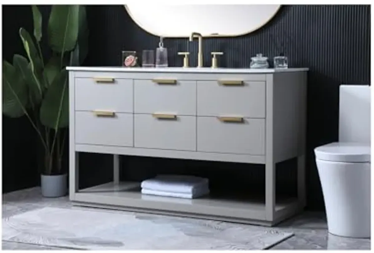 Elegant Lighting 54 Inch Single Bathroom Vanity in Grey