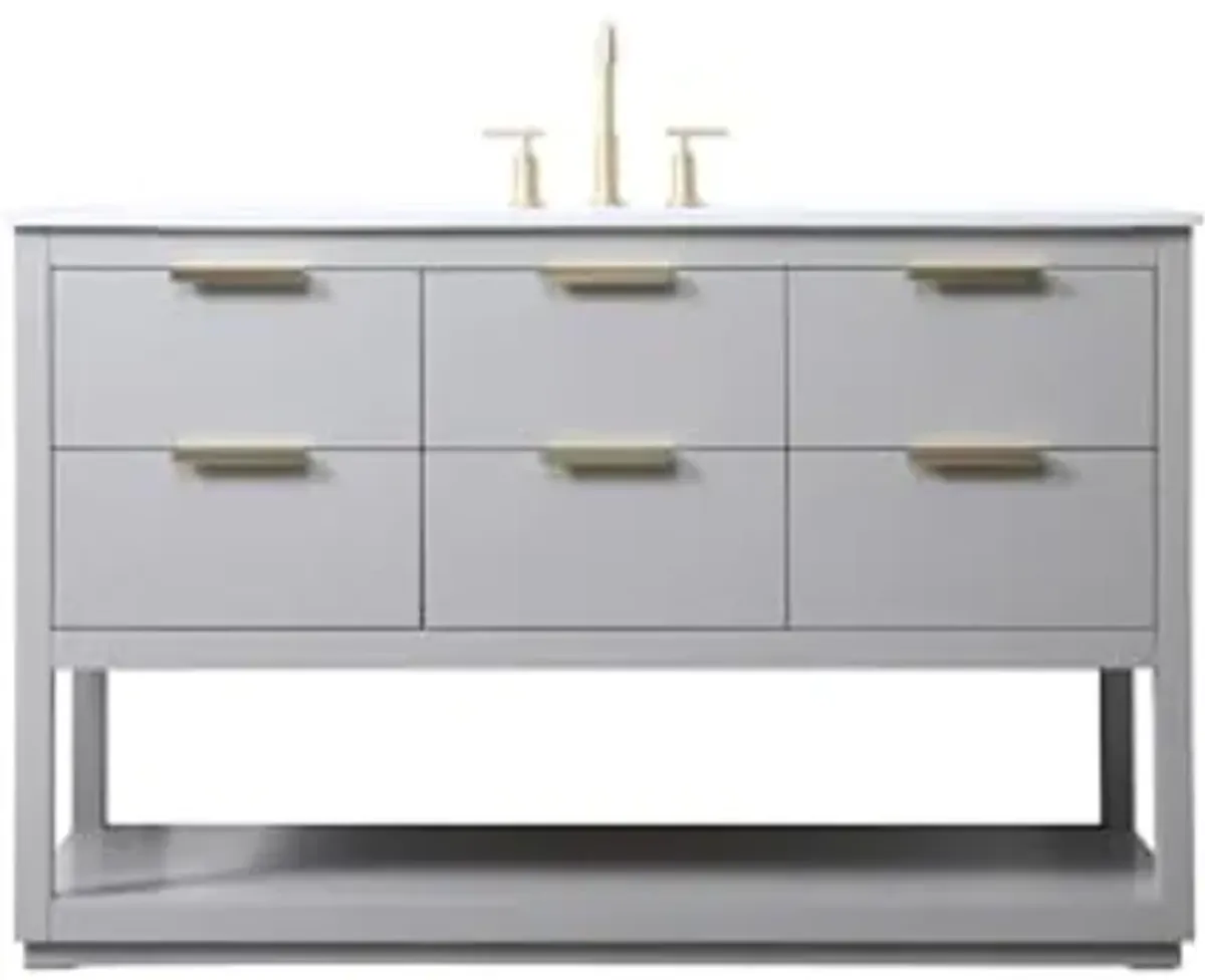 Elegant Lighting 54 Inch Single Bathroom Vanity in Grey