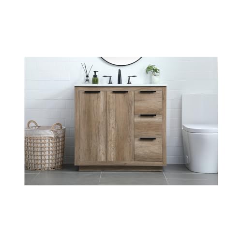 Elegant Lighting 36 Inch Single Bathroom Vanity in Natural Oak