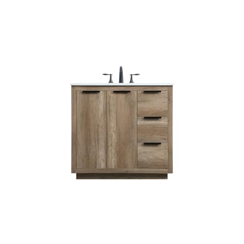 Elegant Lighting 36 Inch Single Bathroom Vanity in Natural Oak