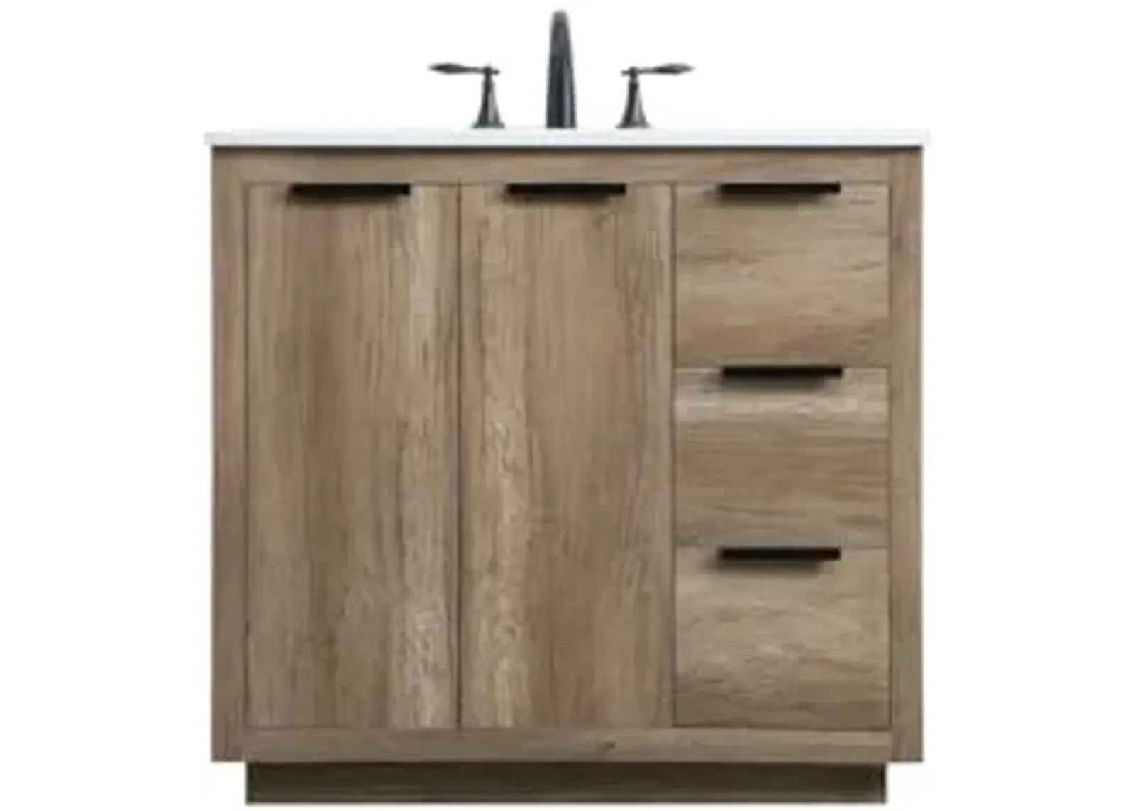 Elegant Lighting 36 Inch Single Bathroom Vanity in Natural Oak