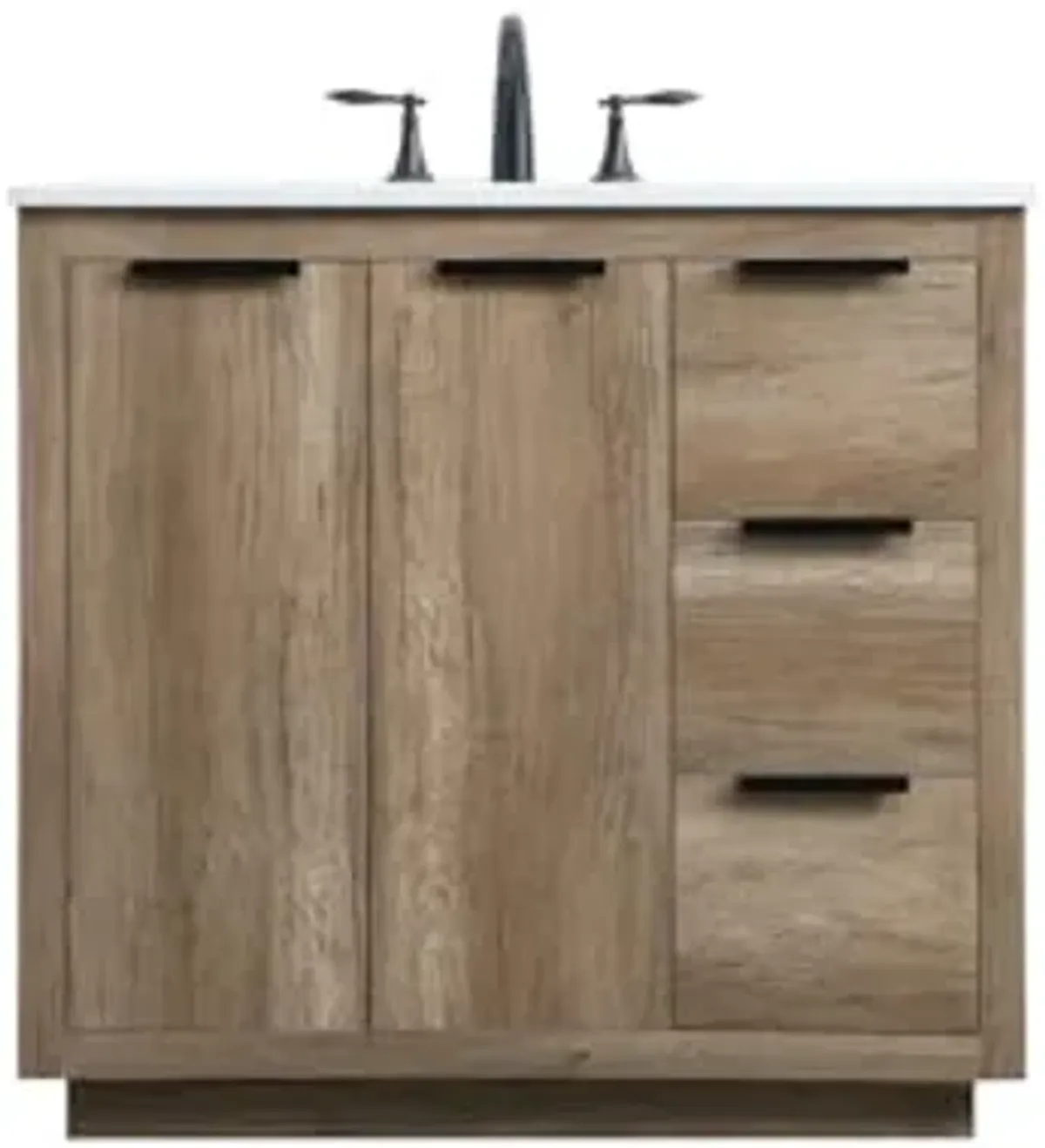 Elegant Lighting 36 Inch Single Bathroom Vanity in Natural Oak