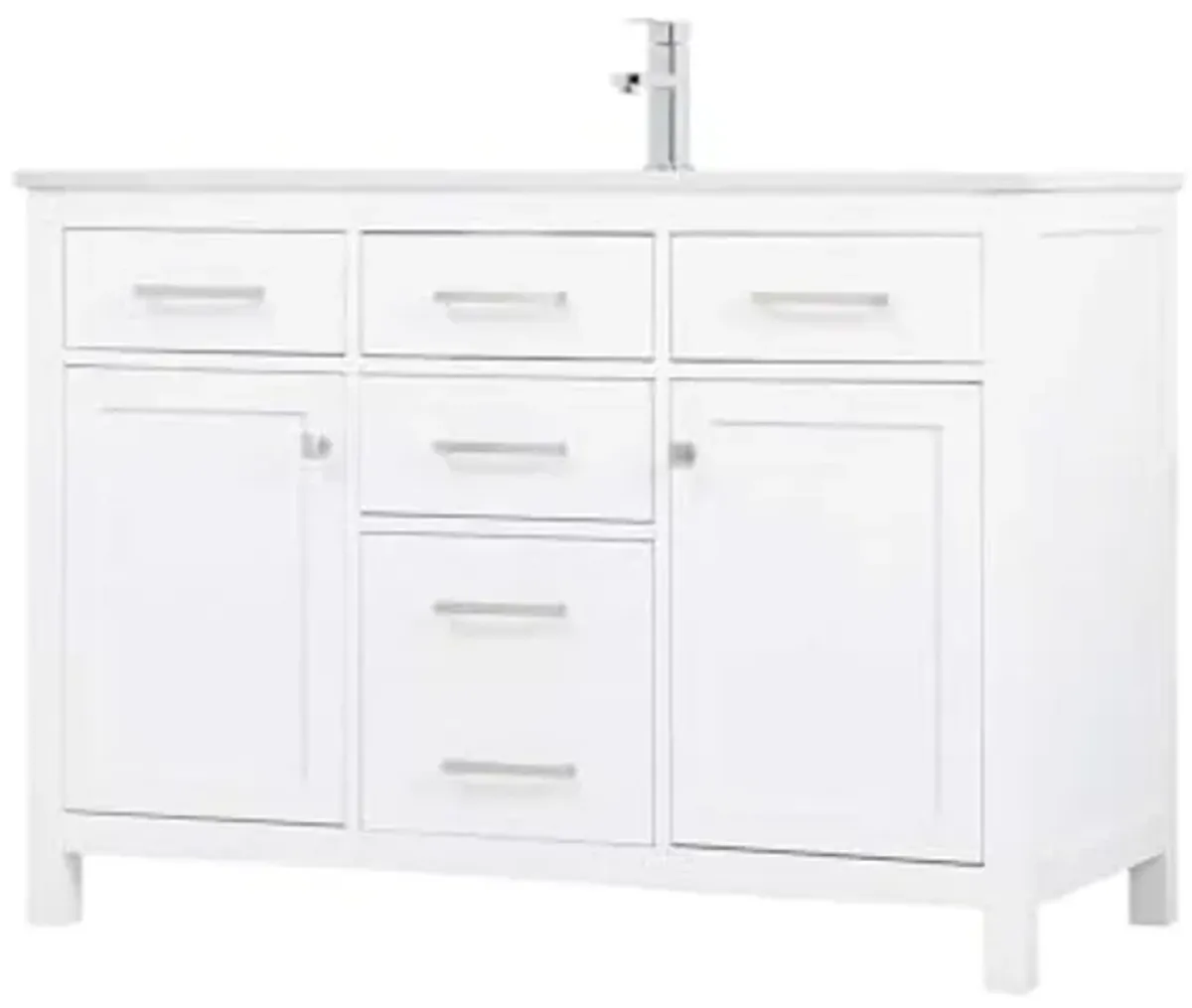 Elegant Lighting 48 Inch Single Bathroom Vanity in White