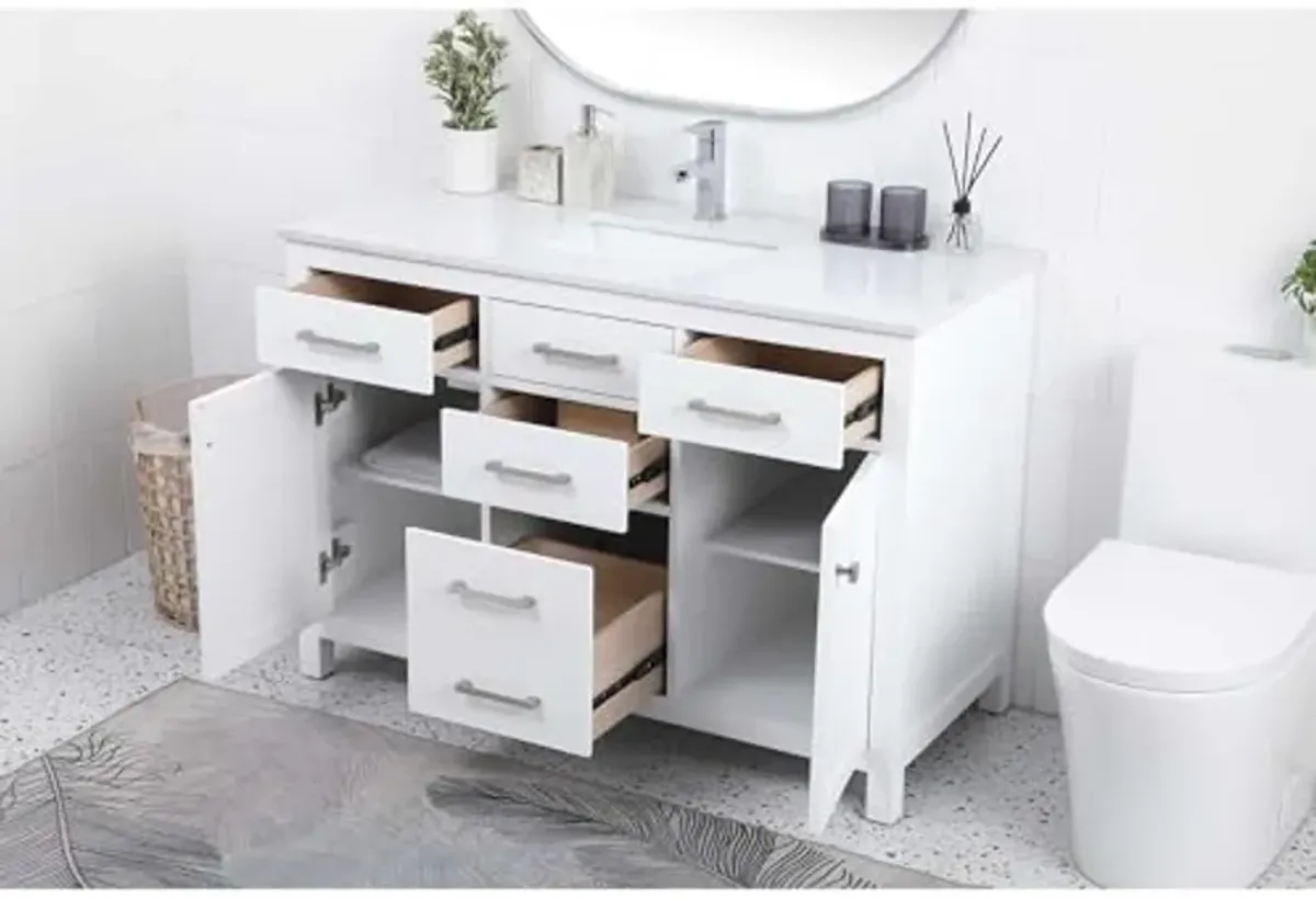 Elegant Lighting 48 Inch Single Bathroom Vanity in White