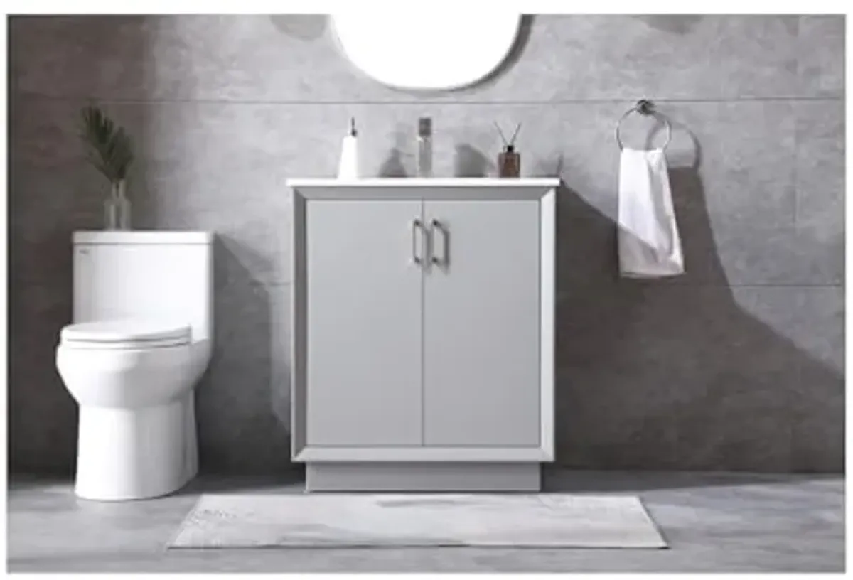 Elegant Lighting 30 Inch Single Bathroom Vanity in Grey