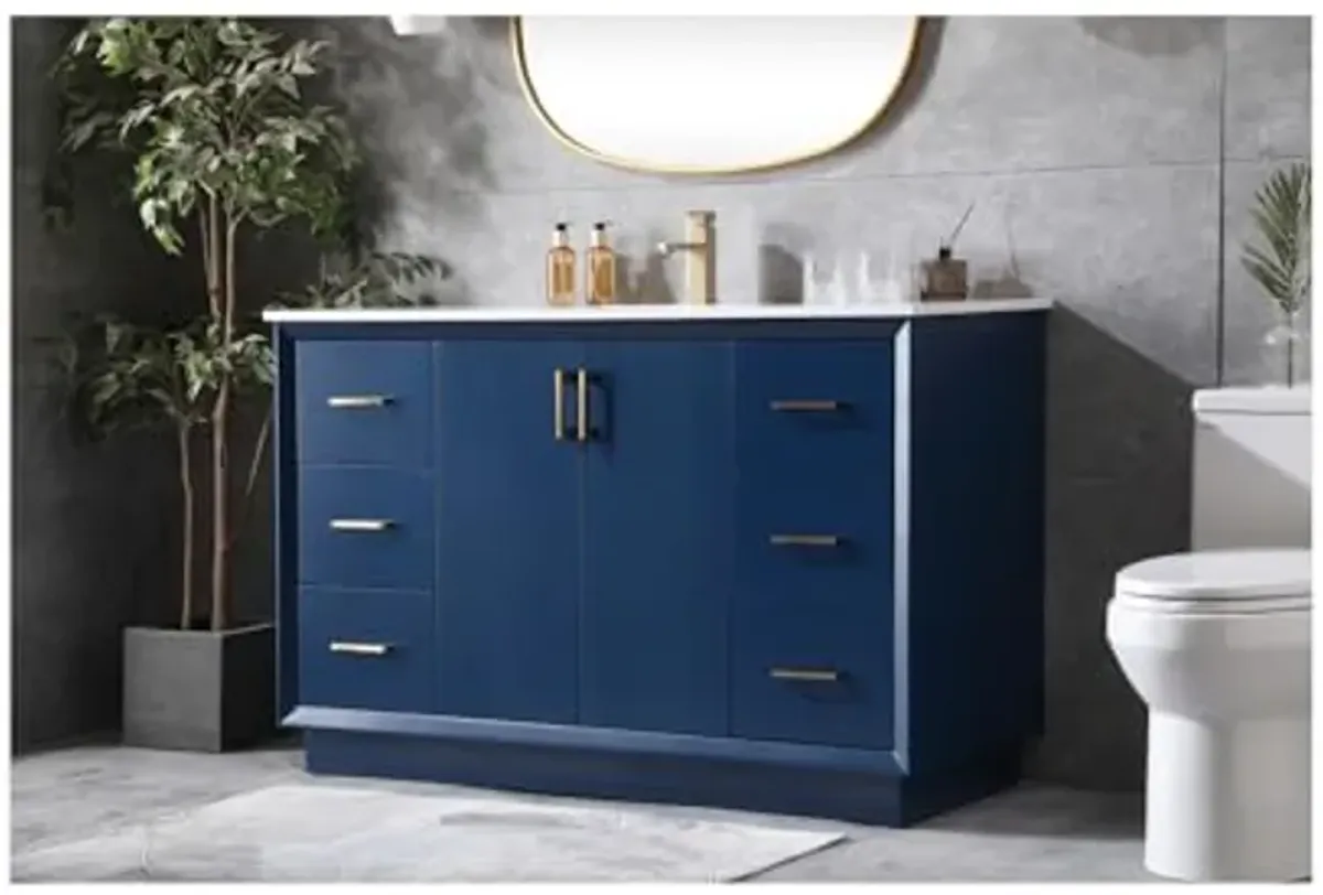 Elegant Lighting 54 Inch Single Bathroom Vanity in Blue