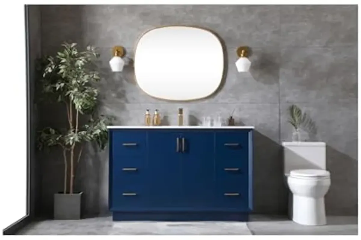 Elegant Lighting 54 Inch Single Bathroom Vanity in Blue