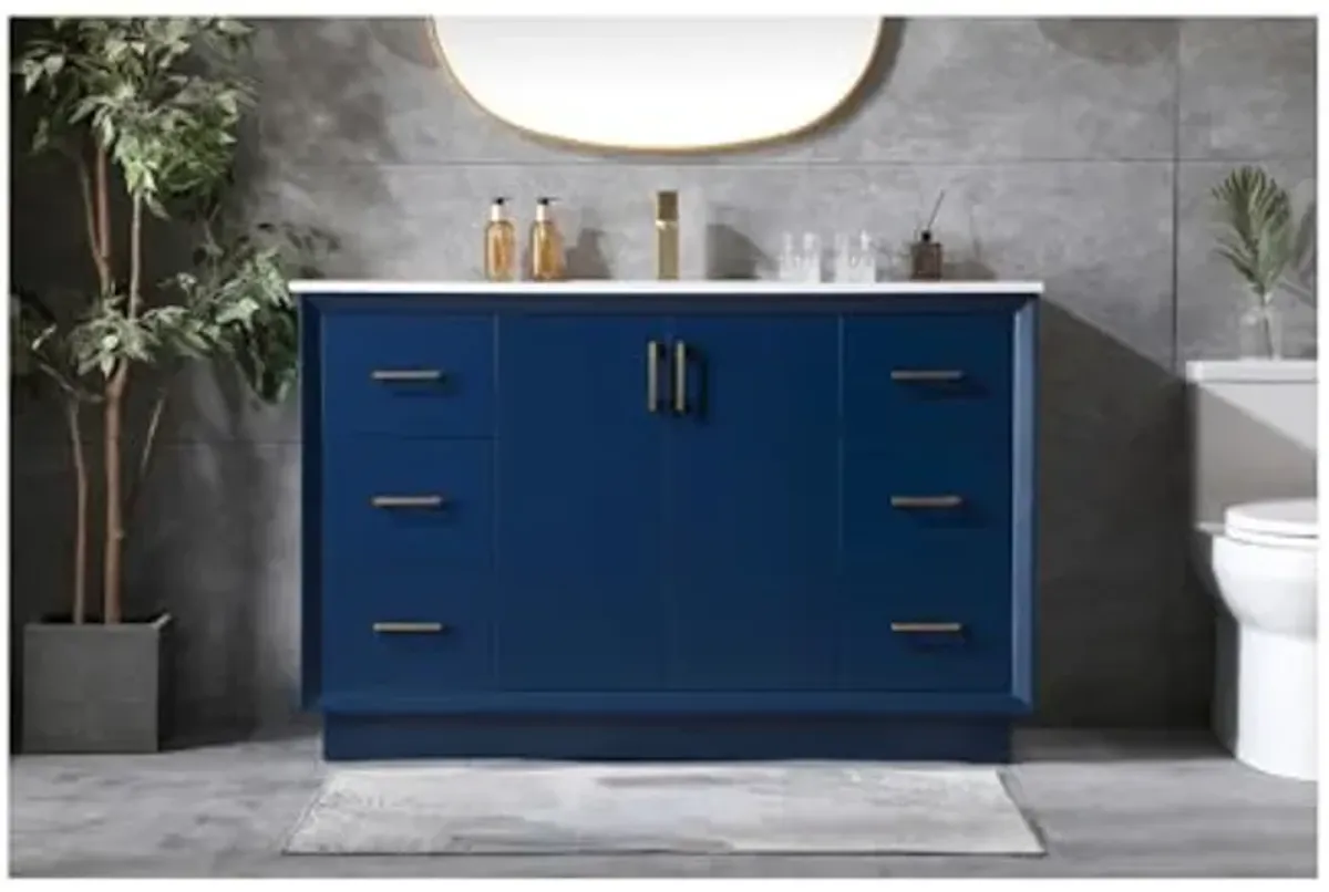 Elegant Lighting 54 Inch Single Bathroom Vanity in Blue