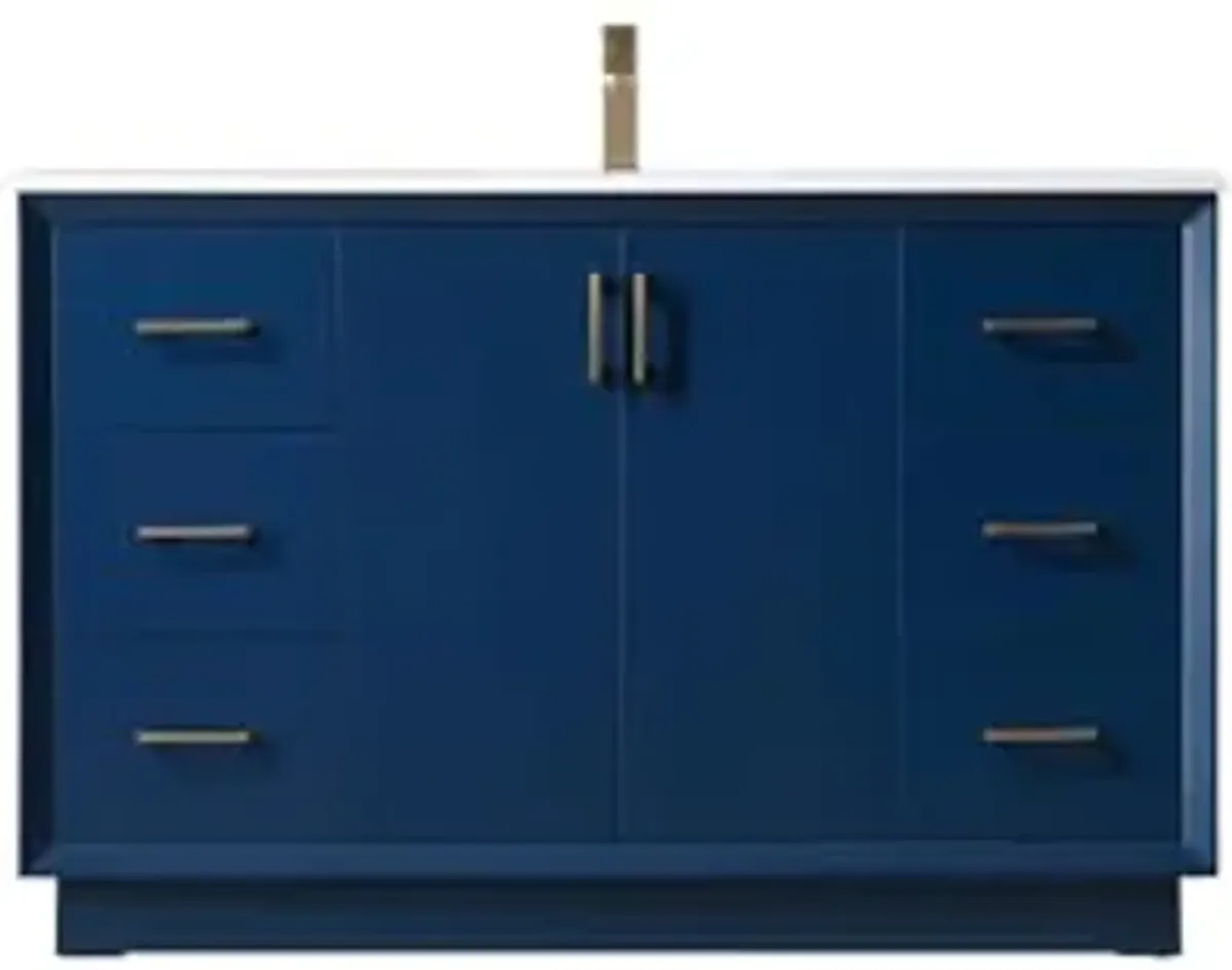 Elegant Lighting 54 Inch Single Bathroom Vanity in Blue