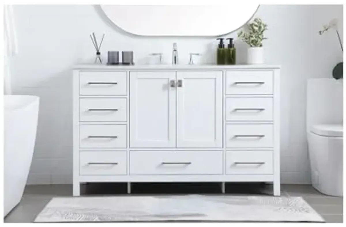 Elegant Lighting 54 Inch Single Bathroom Vanity in White