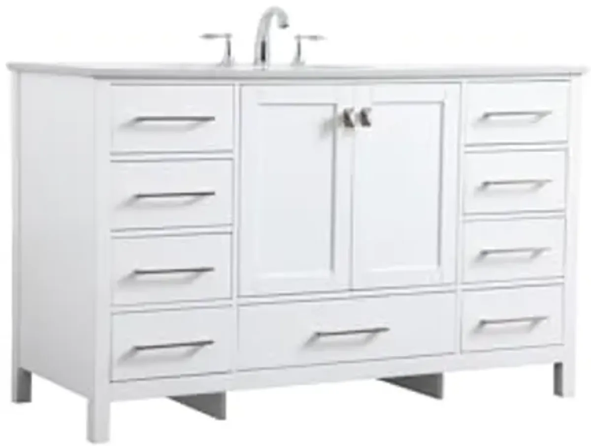 Elegant Lighting 54 Inch Single Bathroom Vanity in White