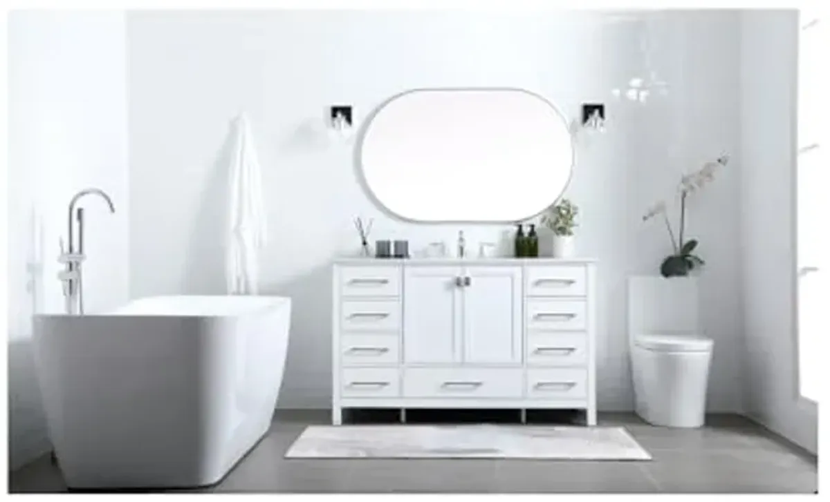 Elegant Lighting 54 Inch Single Bathroom Vanity in White