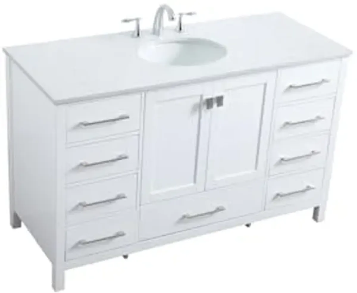 Elegant Lighting 54 Inch Single Bathroom Vanity in White