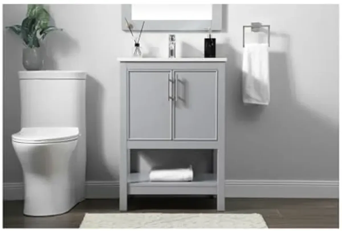 Elegant Lighting 24 Inch Single Bathroom Vanity in Grey