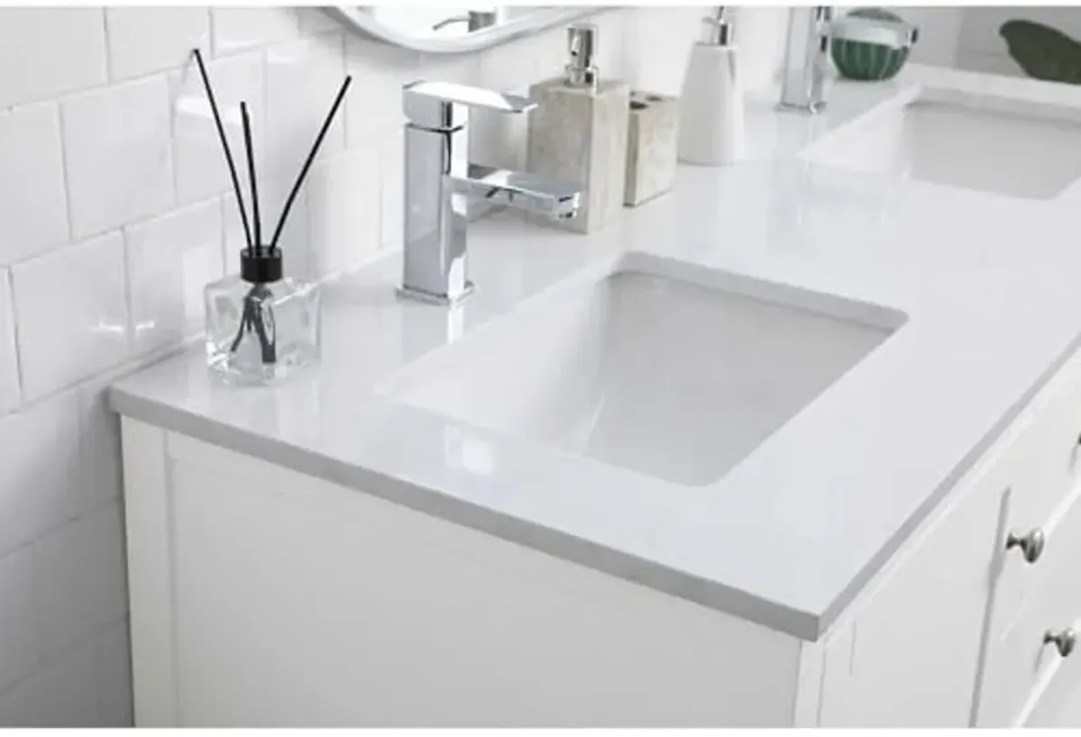 Elegant Lighting 54 Inch Double Bathroom Vanity in White