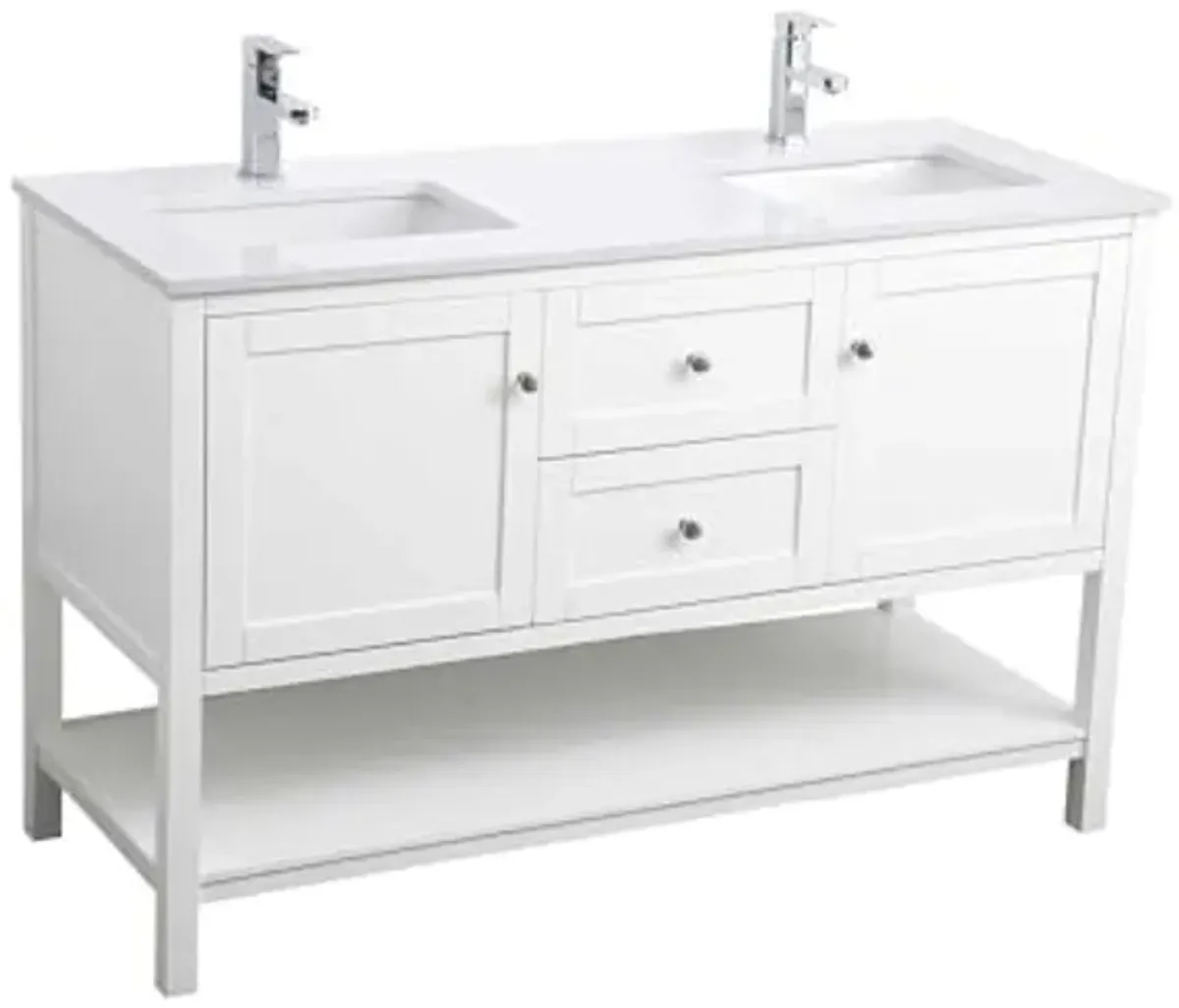 Elegant Lighting 54 Inch Double Bathroom Vanity in White