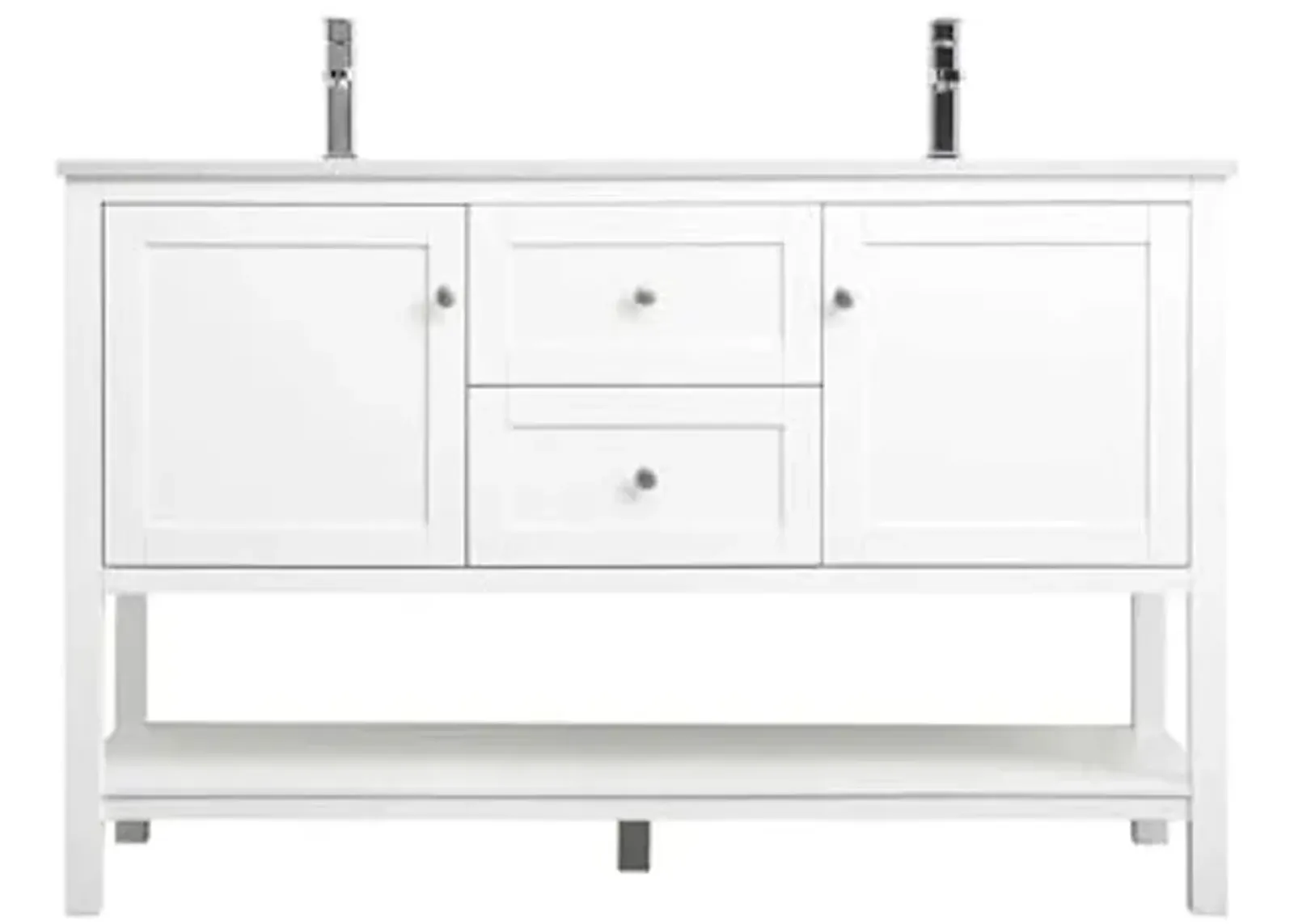 Elegant Lighting 54 Inch Double Bathroom Vanity in White