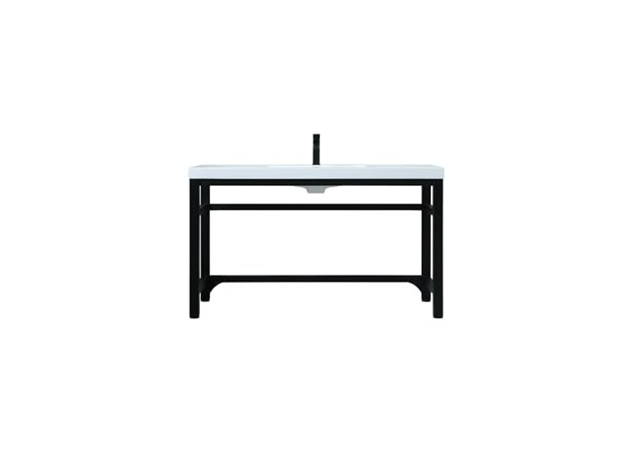 Elegant Lighting 54 Inch Ada Compliant Single Bathroom Metal Vanity in Black