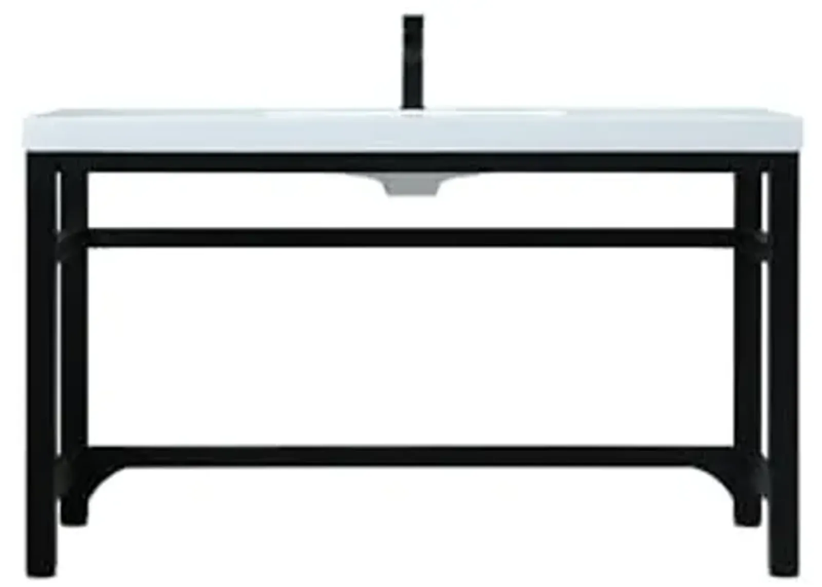 Elegant Lighting 54 Inch Ada Compliant Single Bathroom Metal Vanity in Black