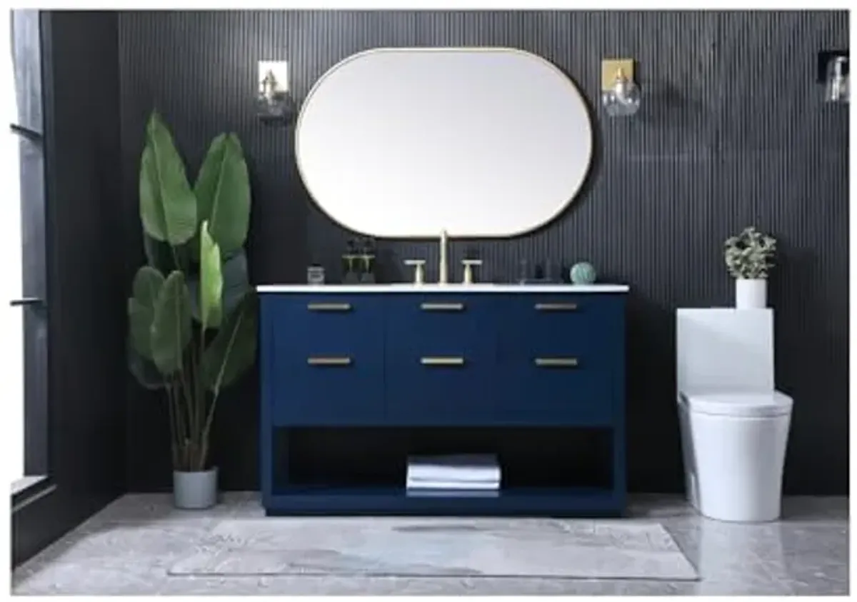 Elegant Lighting 54 Inch Single Bathroom Vanity in Blue