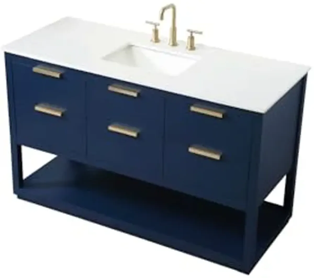 Elegant Lighting 54 Inch Single Bathroom Vanity in Blue