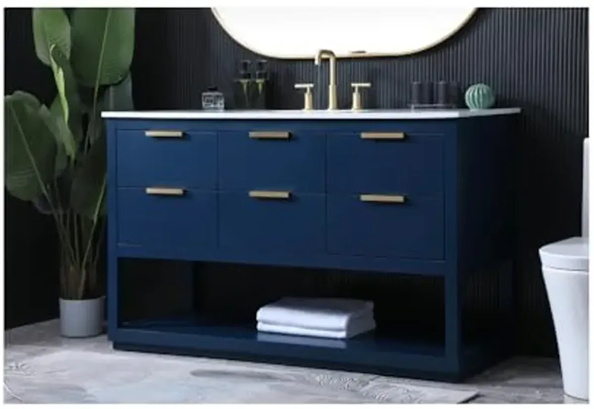 Elegant Lighting 54 Inch Single Bathroom Vanity in Blue