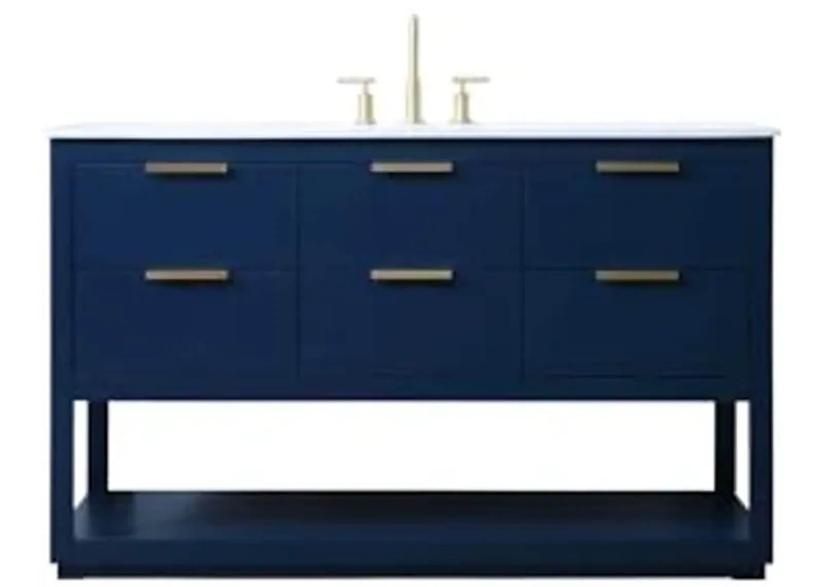 Elegant Lighting 54 Inch Single Bathroom Vanity in Blue