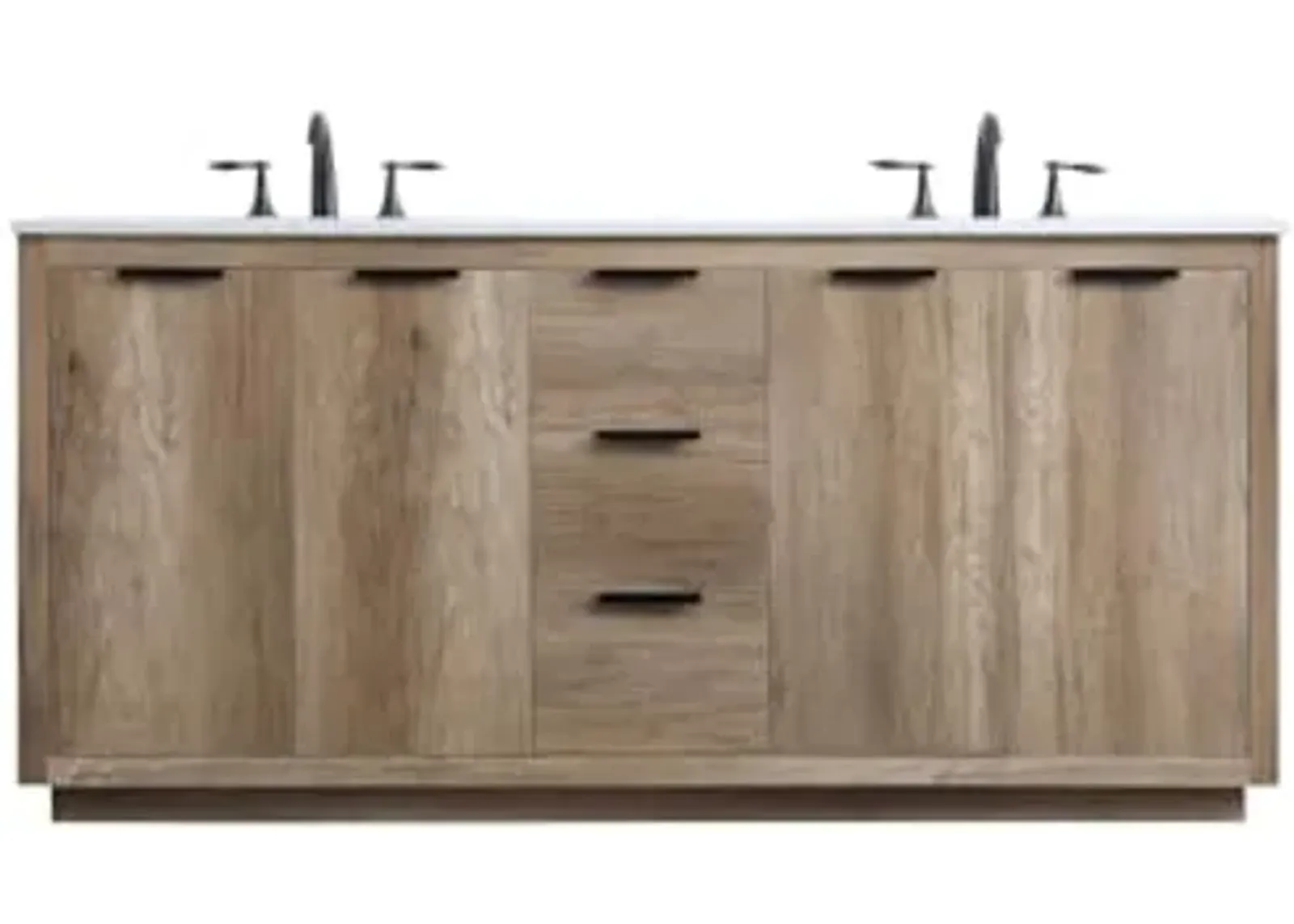 Elegant Lighting 72 Inch Double Bathroom Vanity in Natural Oak