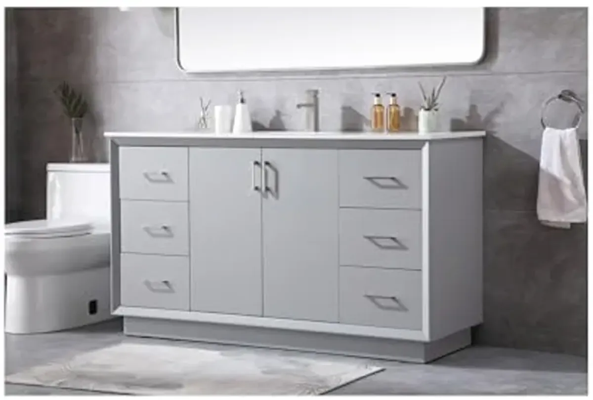 Elegant Lighting 60 Inch Single Bathroom Vanity in Grey