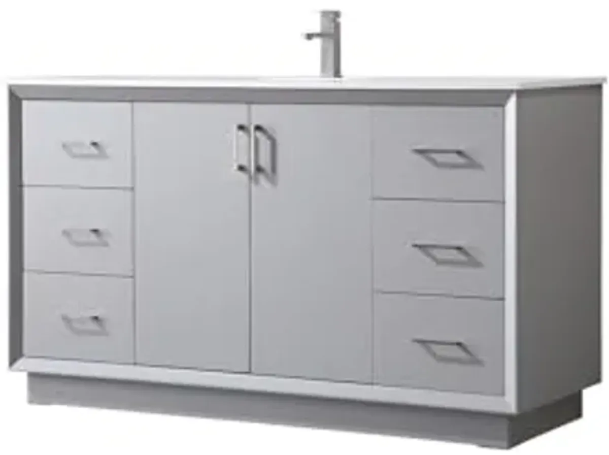 Elegant Lighting 60 Inch Single Bathroom Vanity in Grey