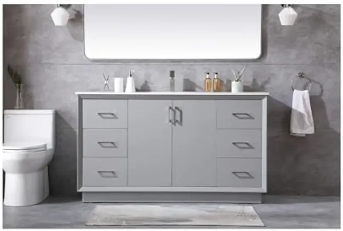 Elegant Lighting 60 Inch Single Bathroom Vanity in Grey