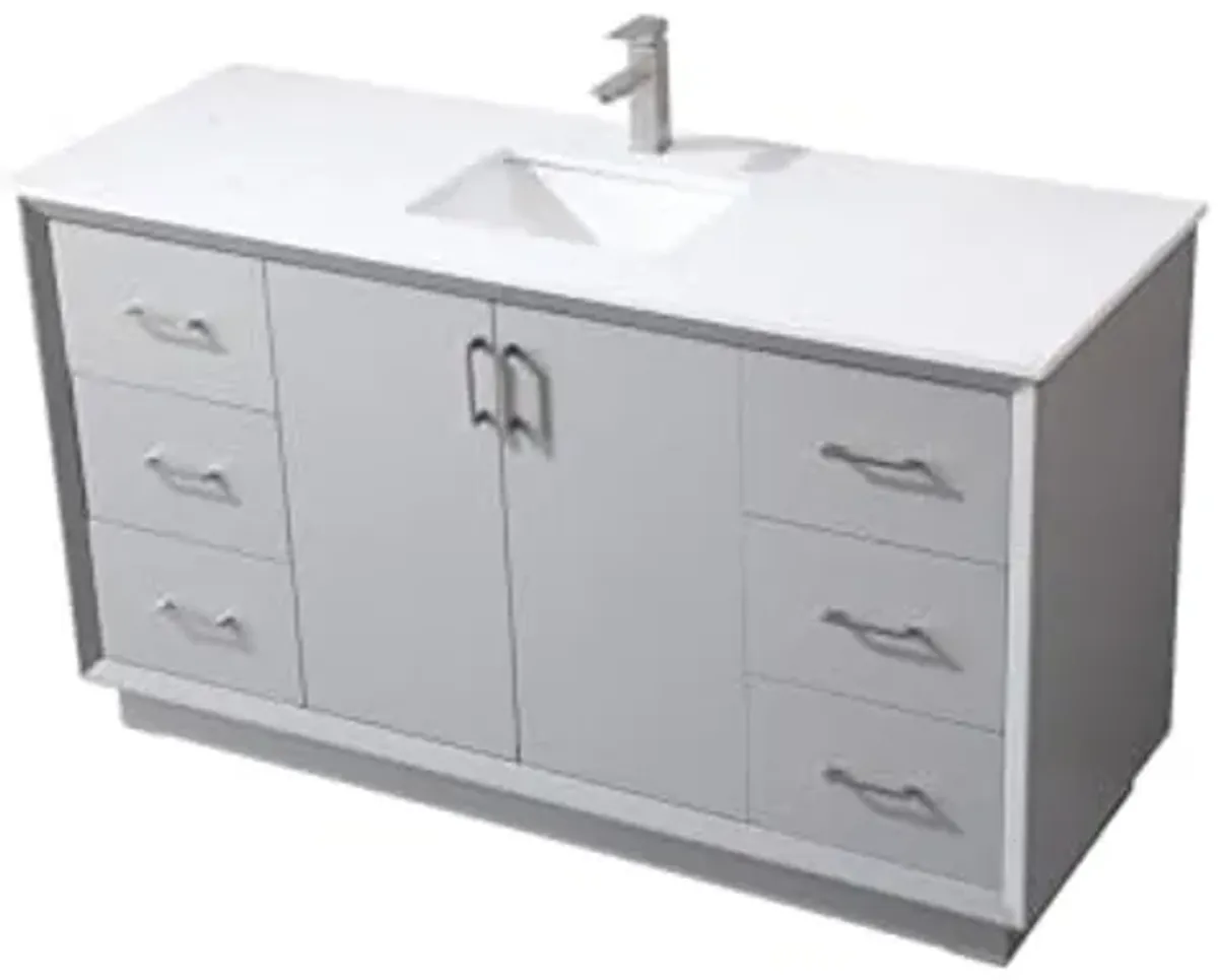 Elegant Lighting 60 Inch Single Bathroom Vanity in Grey