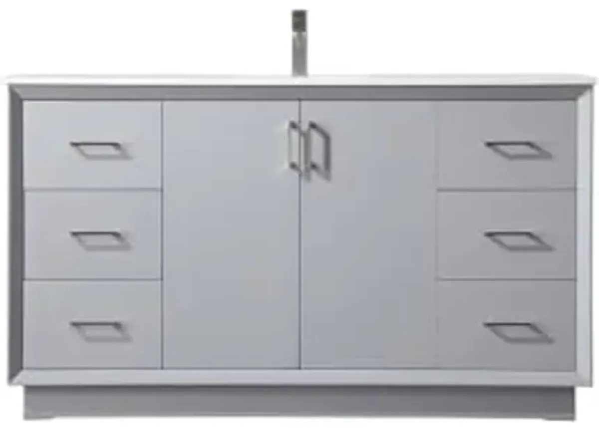 Elegant Lighting 60 Inch Single Bathroom Vanity in Grey