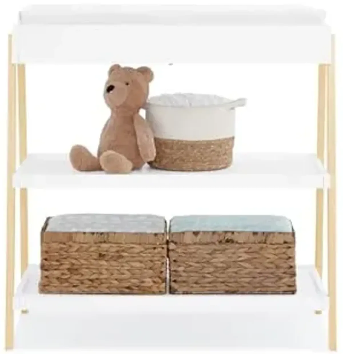 Delta Children Scout Changing Table - Greenguard Gold Certified, Bianca White/Natural