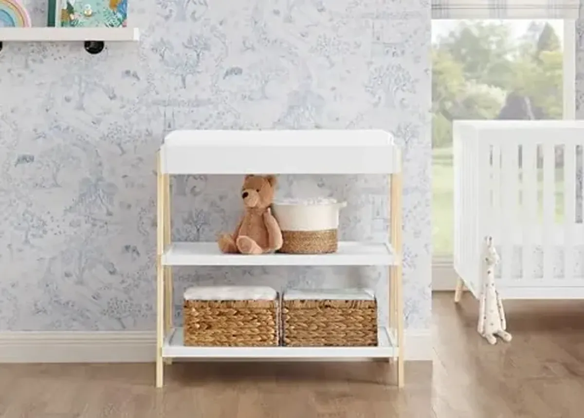 Delta Children Scout Changing Table - Greenguard Gold Certified, Bianca White/Natural