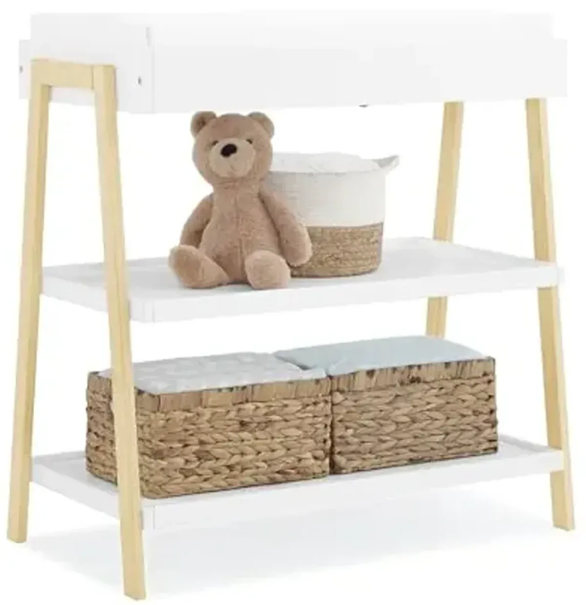 Delta Children Scout Changing Table - Greenguard Gold Certified, Bianca White/Natural