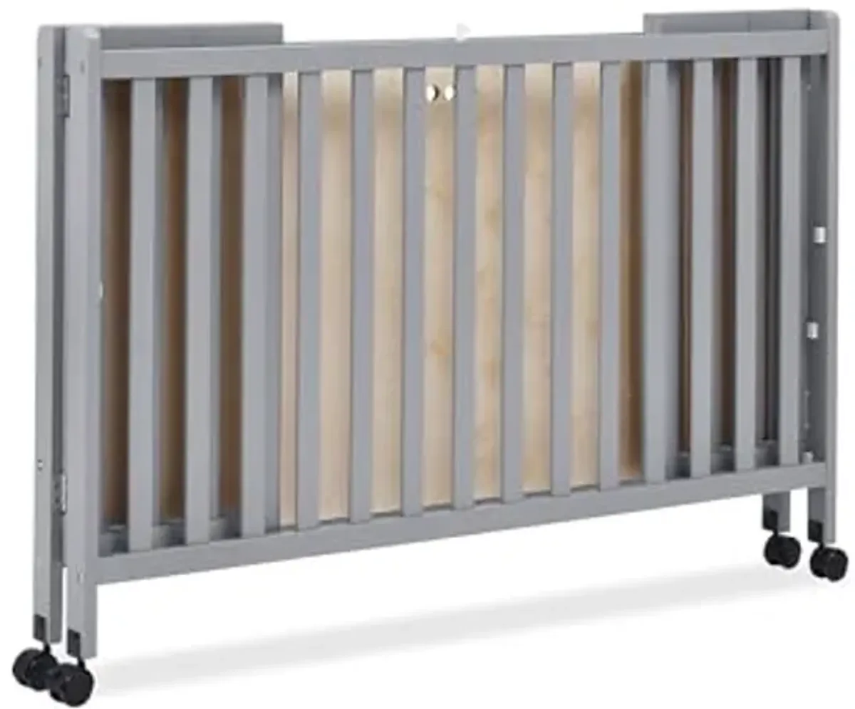 Simmons Kids Aria Full Size Portable Folding Crib - Greenguard Gold Certified, Grey