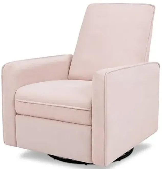 Davinci Penny Recliner and Swivel Glider in Performance Pale Blush Pink Eco-Weave, Water Repellent, Greenguard Gold Certified, CertiPUR-US Certified