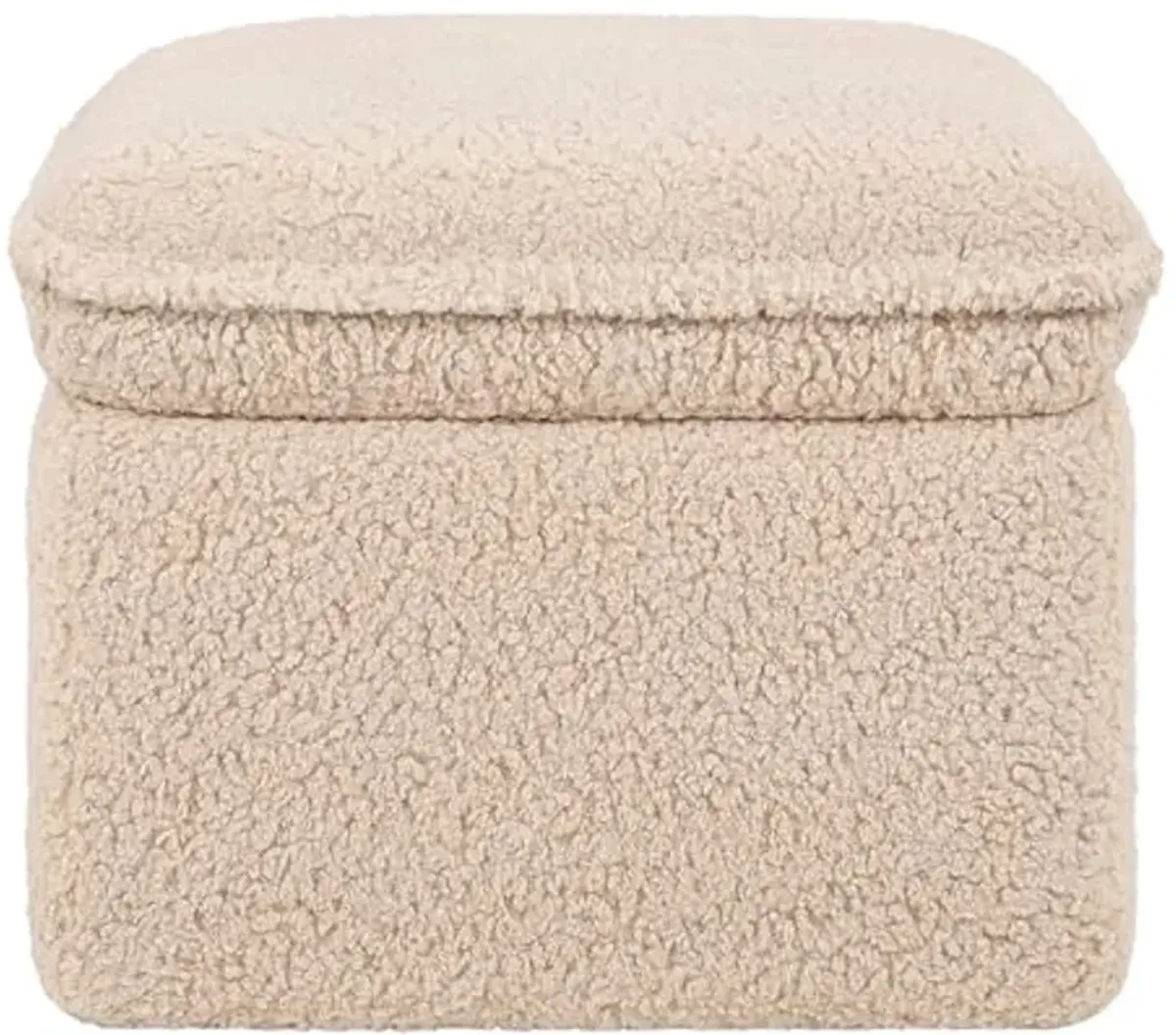 Babyletto Cali Storage Ottoman in Chai Shearling, Greenguard Gold Certified