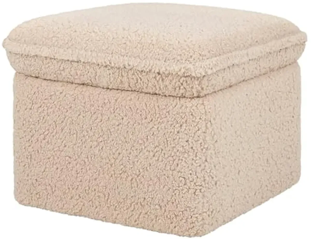 Babyletto Cali Storage Ottoman in Chai Shearling, Greenguard Gold Certified