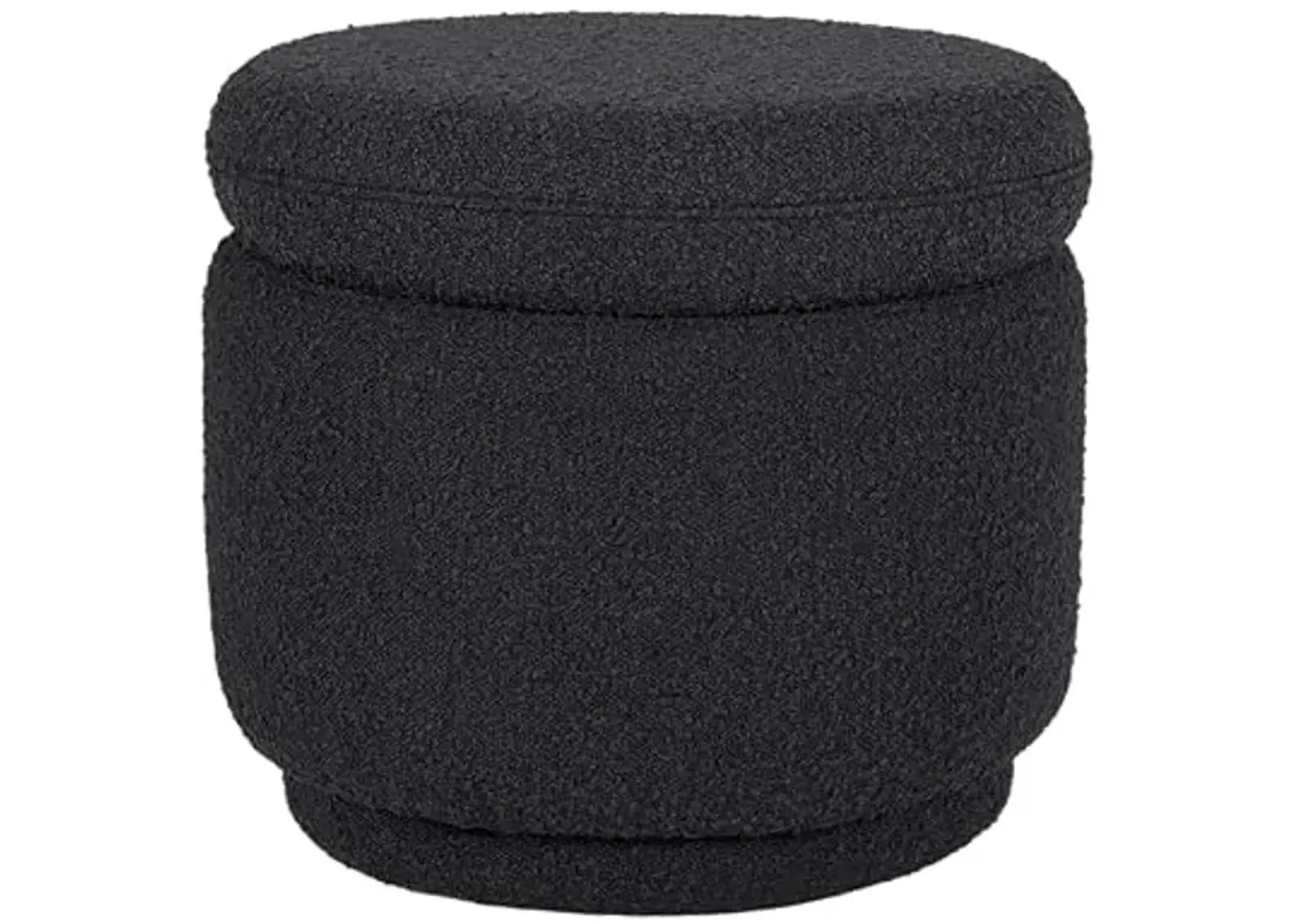 Babyletto Enoki Storage Ottoman in Black Boucle, Greenguard Gold and CertiPUR-US Certified