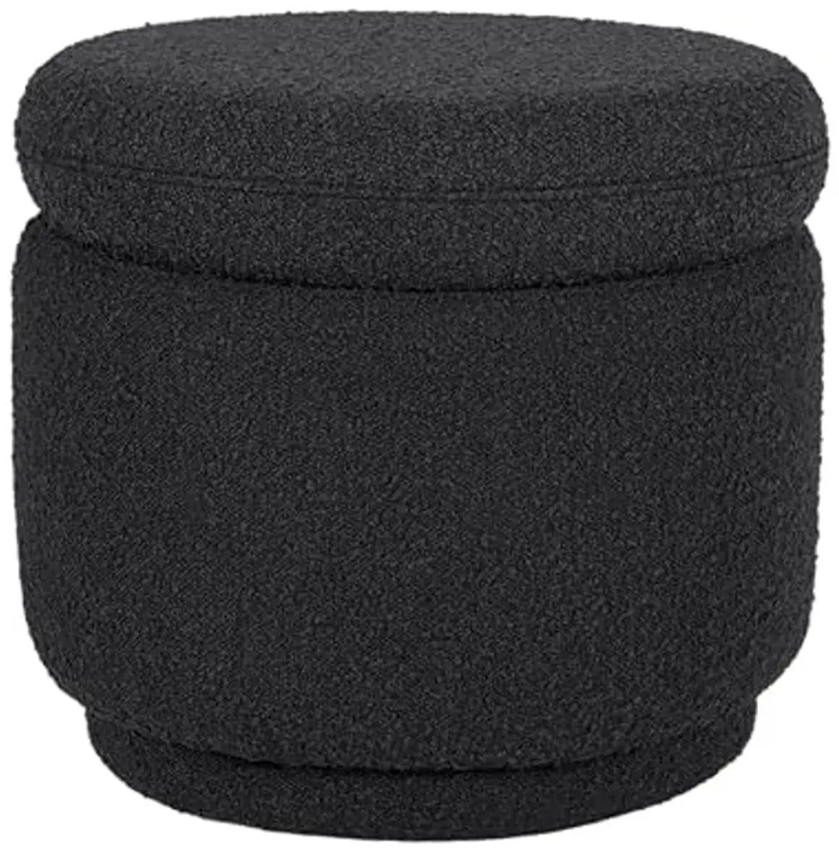 Babyletto Enoki Storage Ottoman in Black Boucle, Greenguard Gold and CertiPUR-US Certified