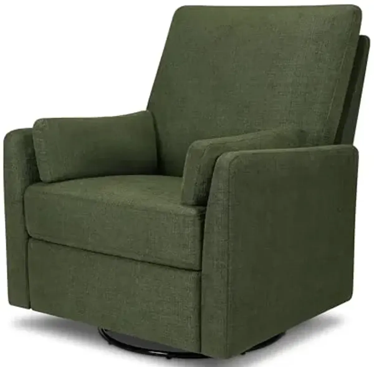 Carter's by DaVinci Ethan Swivel Recliner in Performance Forest Green Linen, GREENGUARD Gold & CertiPUR-US® Certified
