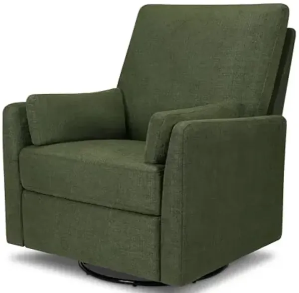 Carter's by DaVinci Ethan Swivel Recliner in Performance Forest Green Linen, GREENGUARD Gold & CertiPUR-US® Certified