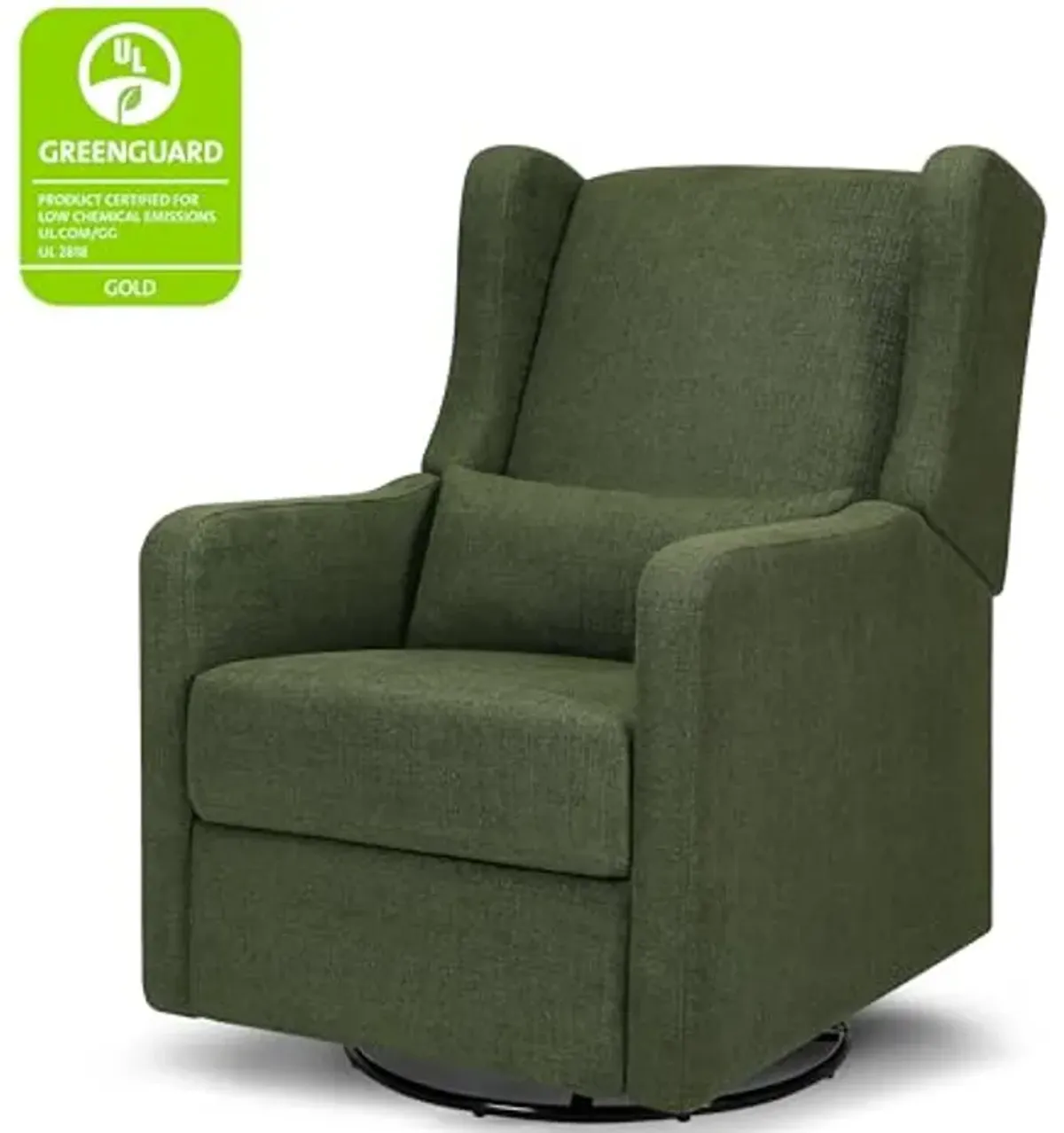 DaVinci Carter's Arlo Recliner and Swivel Glider, Water Repellent & Stain Resistant, Greenguard Gold & CertiPUR-US Certified, Performance Forest Green Linen